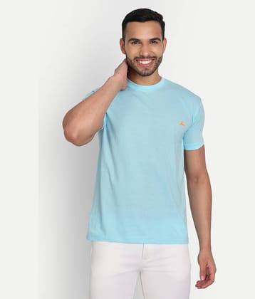 Zeffit Pack of 1 Cotton Blend Regular Fit Men's T-Shirt ( Turquoise )