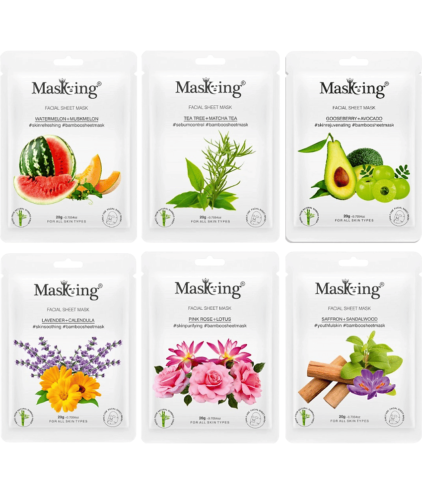 Masking - Radiant Glow Sheet Mask for All Skin Type ( Pack of 6 )
