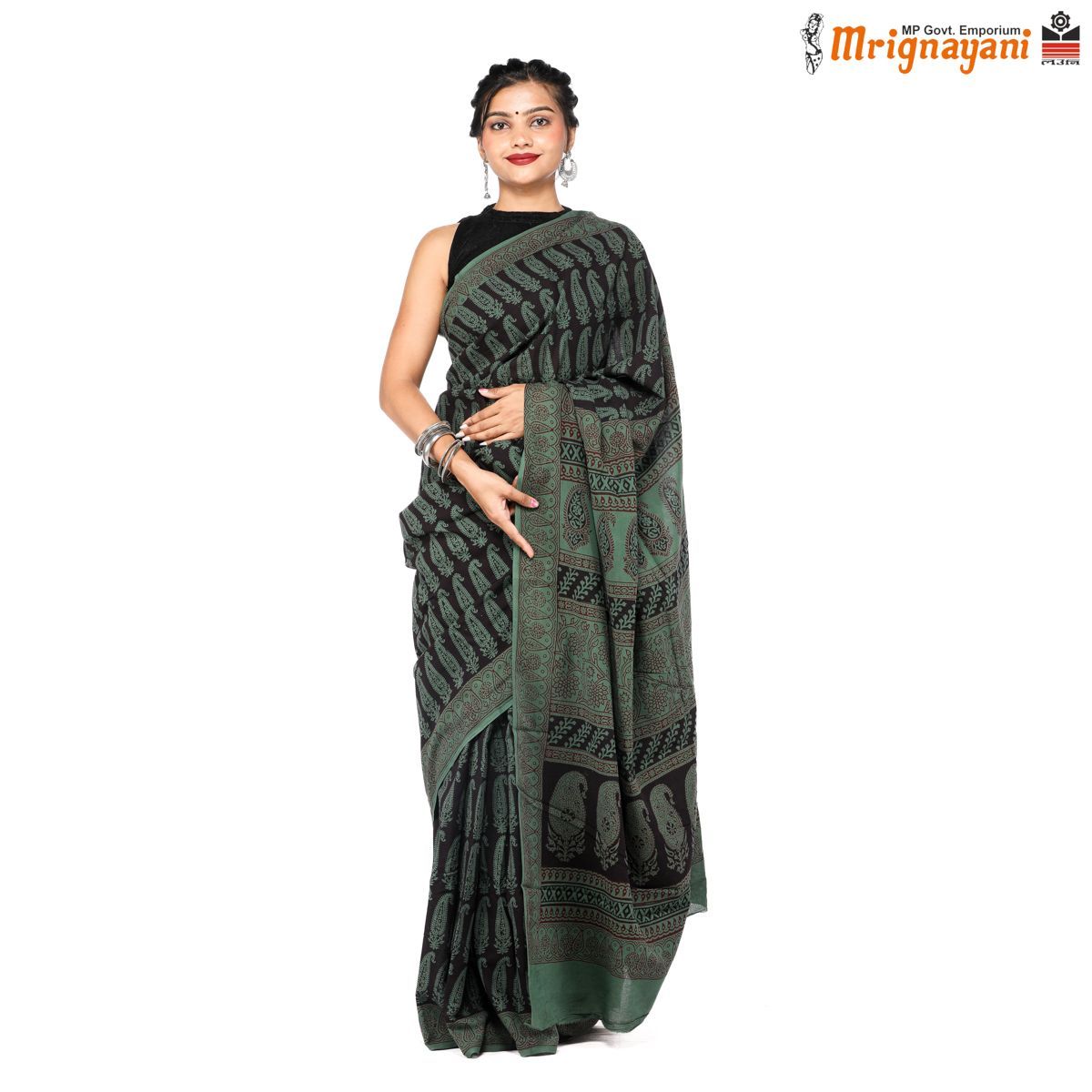 HANDLOOM COTTON SAREE WITH BLOUSE (SKU - 3I0102260522, SAREE-1126)