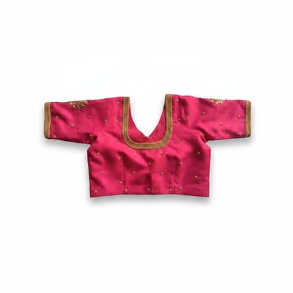 Women's Hot Pink Embellished Ethnic Blouse
