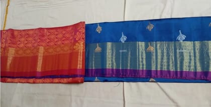PKS-05 Dark blue-pink soft silk saree