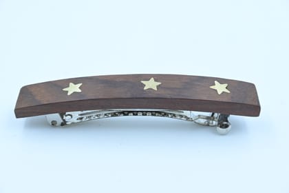 Wooden Star Inlay Hair Clip