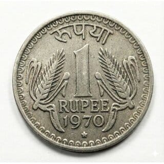1 Rupee 1970 Star, India Fantasy Collecting Coin Silver Plated Collection