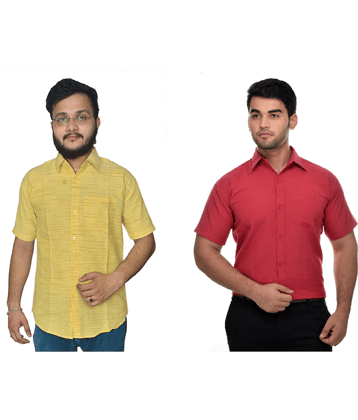 DESHBANDHU DBK Cotton Regular Fit Half Sleeves Men's Formal Shirt - Multi ( Pack of 2 )