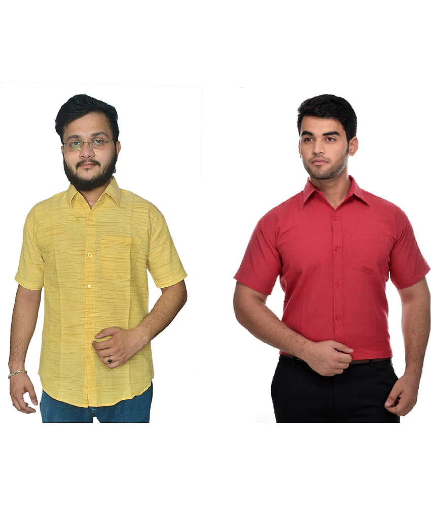 DESHBANDHU DBK Cotton Regular Fit Half Sleeves Men's Formal Shirt - Multi ( Pack of 2 )