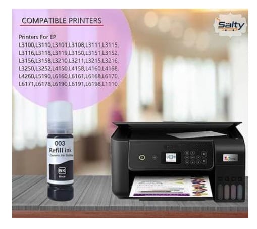 003 Ink for Epson L3110, L3150, L3115, L3116, L3101, L3210, L3215, L3216, L3250, L1110, L3151, L3152, L3156, L5190 Printer Ink Bottle for Epson 003 Ink (Single Black)