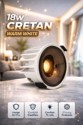 SPARKWORLD 18W Deep Reflector COB LED Downlight | Anti-Glare Recessed Ceiling Light Black Lens, White Body | Focus Light for Showroom, Gallery & Homes | Colour: Warm White SPARKWORLD 18W Deep Reflector COB LED Downlight | Anti-Glare Recessed Ceiling Light Black Lens, White Body | Focus Light for Showroom, Gallery & Homes | Colour: Warm White