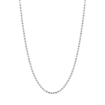 Sterling Silver Beaded Chain Necklace for Women & Men | Minimalist Lightweight Chain | Everyday Jewelry I Weight - 4.53 g