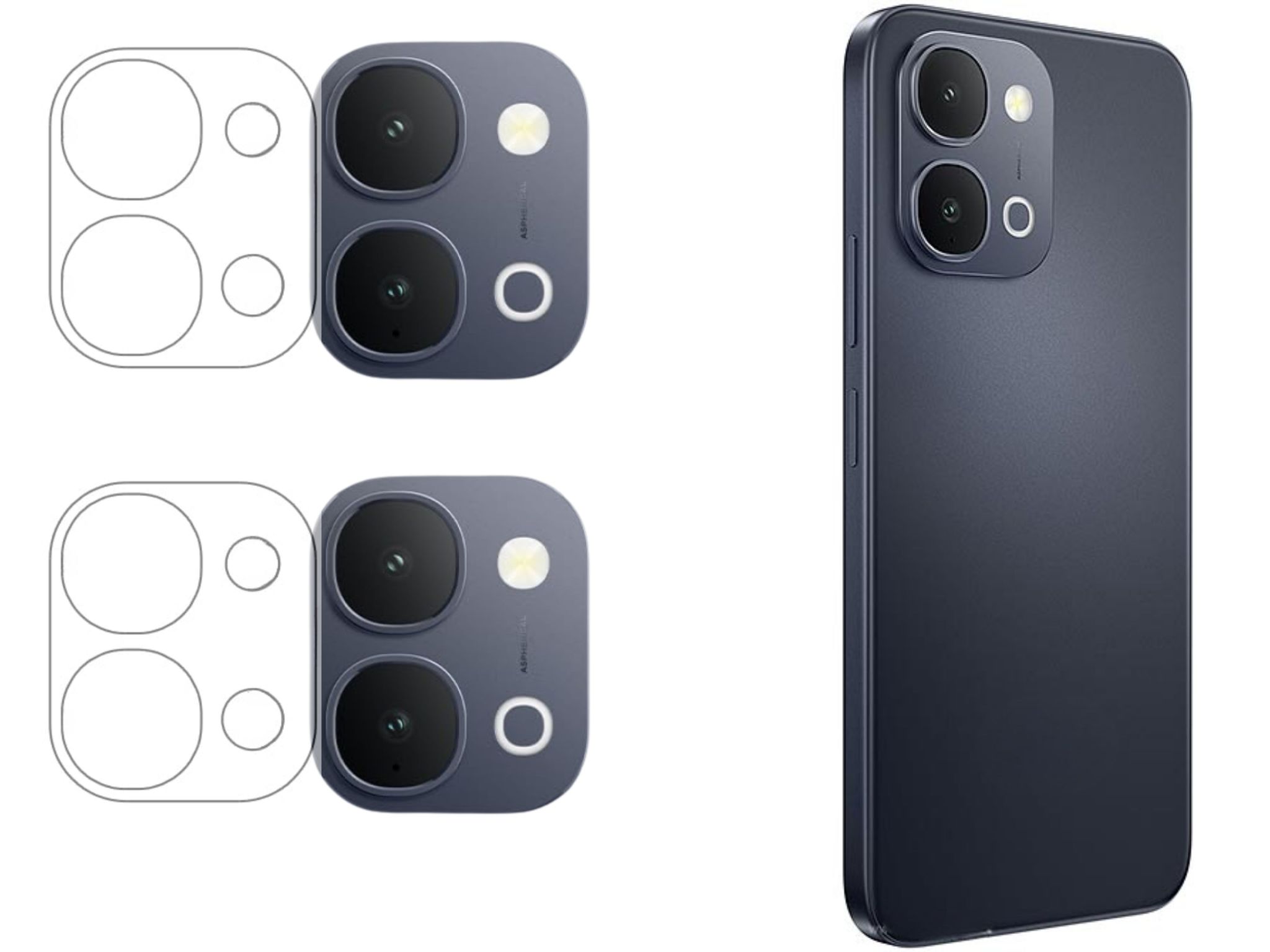 ISAAK Back Camera Lens Protector compatible for iQOO Z11x (Pack of 2)