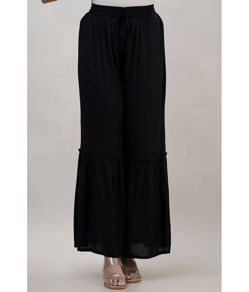 MAUKA - Black Rayon Women's Palazzo ( Pack of 1 )