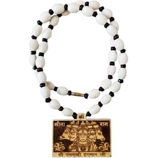Tulsi Mala Hanuman Ji Wood Locket 100% Original Beads Wood Chain Wood Necklace