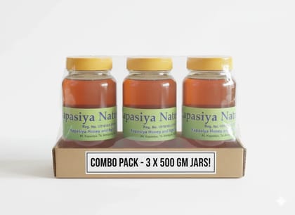 Kapasiya Honey Pack of 3 (500 g each – Total 1.5 kg) | 100% Pure | No Added Sugar or Preservatives | Boosts Immunity & Energy Kapasiya Honey Pack of 3 (500 g each – Total 1.5 kg) | 100% Pure | No Added Sugar or Preservatives | Boosts Immunity & Energy