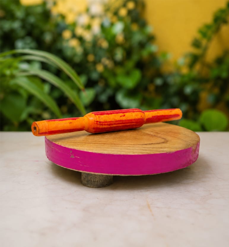 Handcrafted Lacquerware Wooden Chakla Belan Set (Kids)