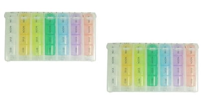 Ezyfit Pill Organizer 7 Days Weekly Tablet Medicine Storage Organizer Box - Pack of 2 Ezyfit Pill Organizer 7 Days Weekly Tablet Medicine Storage Organizer Box - Pack of 2