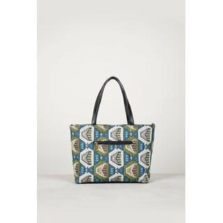Ethnic Geometric Canvas Tote Handbag