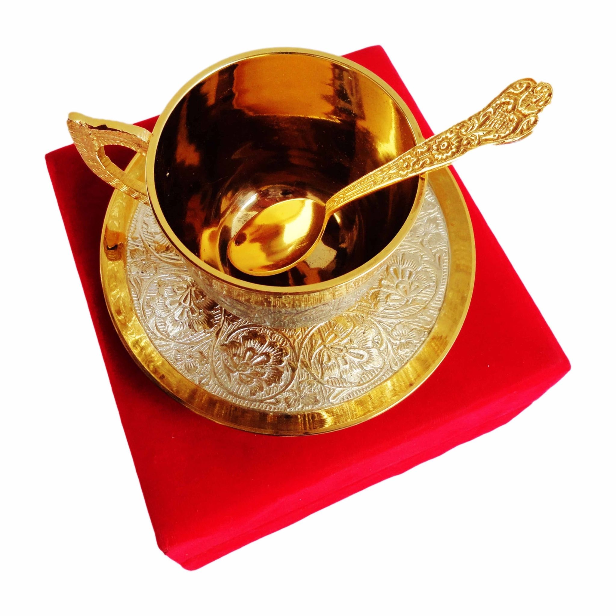 Decorative Tea Cup Sorcer With Sppon (BMAS146)