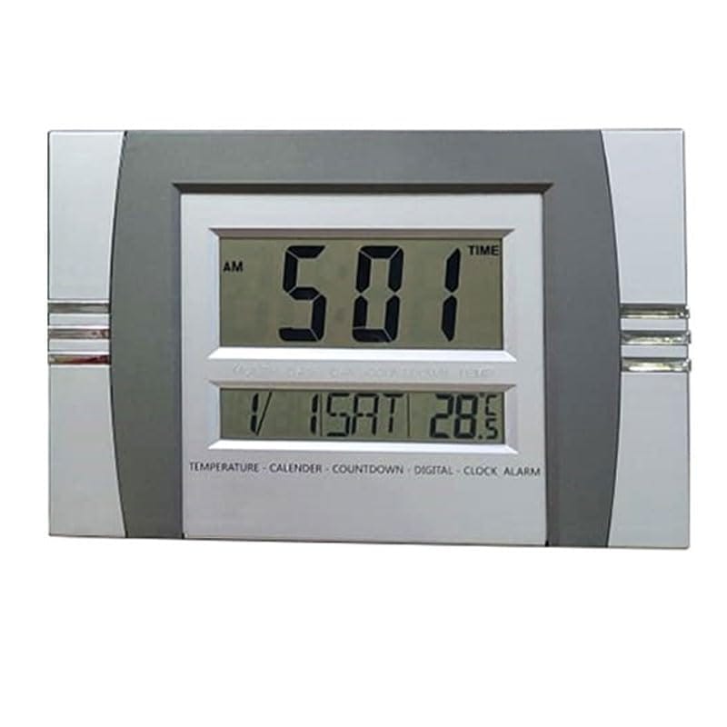 DESCO Digital Alarm Clock Table Cum Wall Office Clock with Date Time Temperature