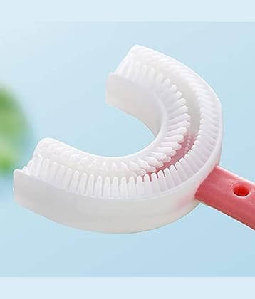 Kids Toothbrush for Kids 3-5 Years Children U Shape Baby Brush Teeth Cleaner Silicone Tooth Brush Head 360 Degree Cleansing, Pack of 1