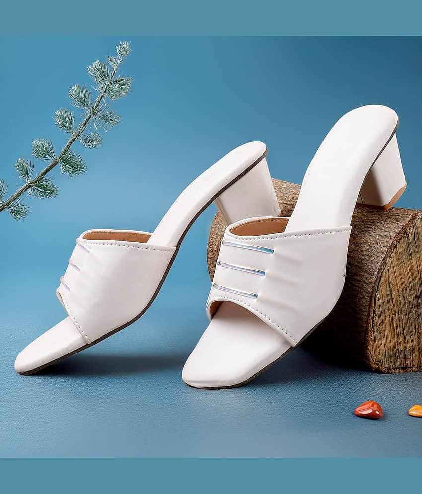 Paduki White Women's Slip On Heels