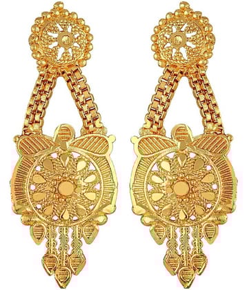 VIVASTRI Golden Stud Earrings ( Pack of 1 )