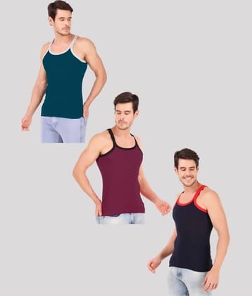 Hap Kings Pack of 3 Cotton Sleeveless vest For Men ( Multicolor )