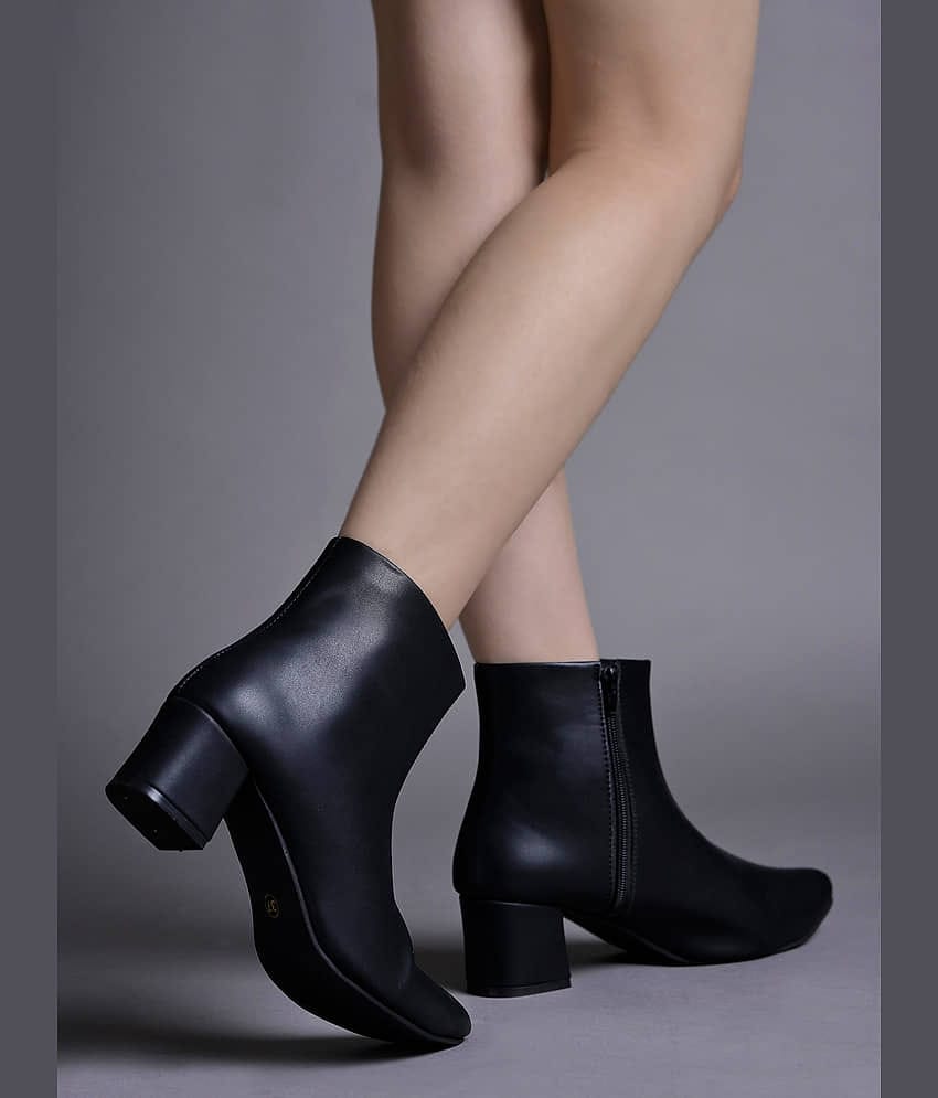 Stylestry Black Women's Ankle Length Boots