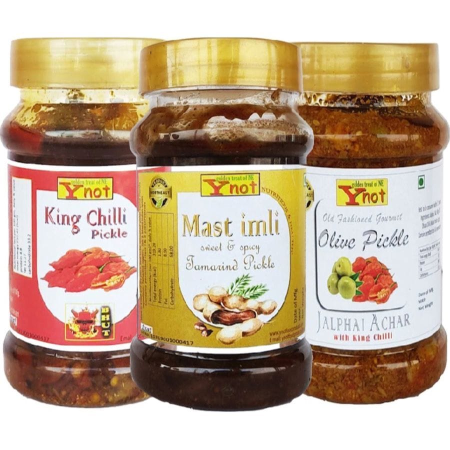 Ynot Premium Gourmet Pickle Assortment - 600 gm - 3 plastic jar