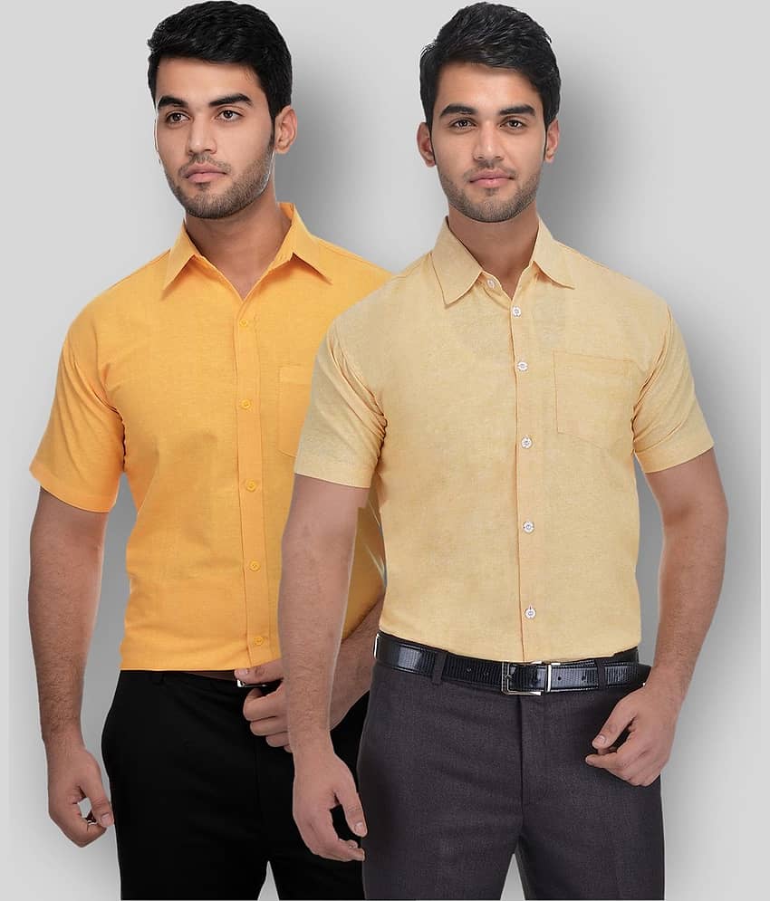 DESHBANDHU DBK - Multicolor Cotton Regular Fit Men's Formal Shirt (Pack of 2)