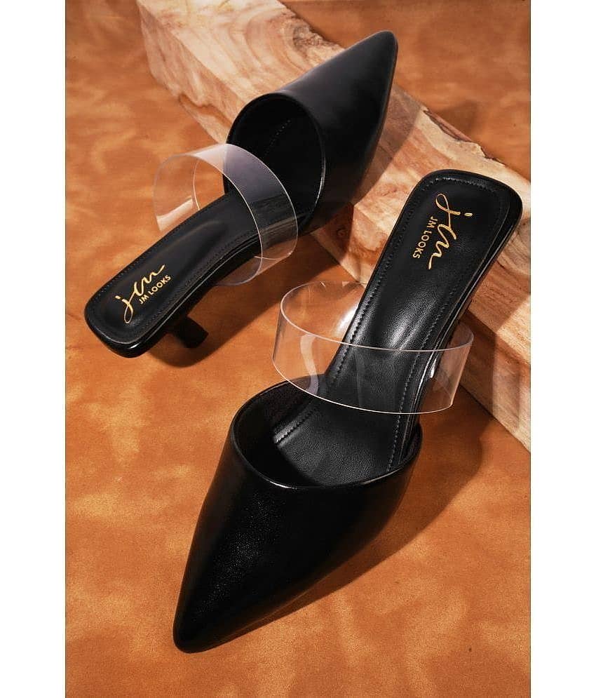 JM Looks Black Women's Mules Heels