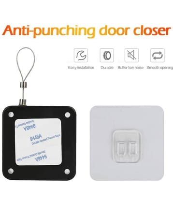 Punch-Free Automatic Sensor Door Closer, Multifunctional Automatic Door Closer, Residential Commercial Auto Door Closer with Drawstring, Closer Door for Internal, Home, Storm
