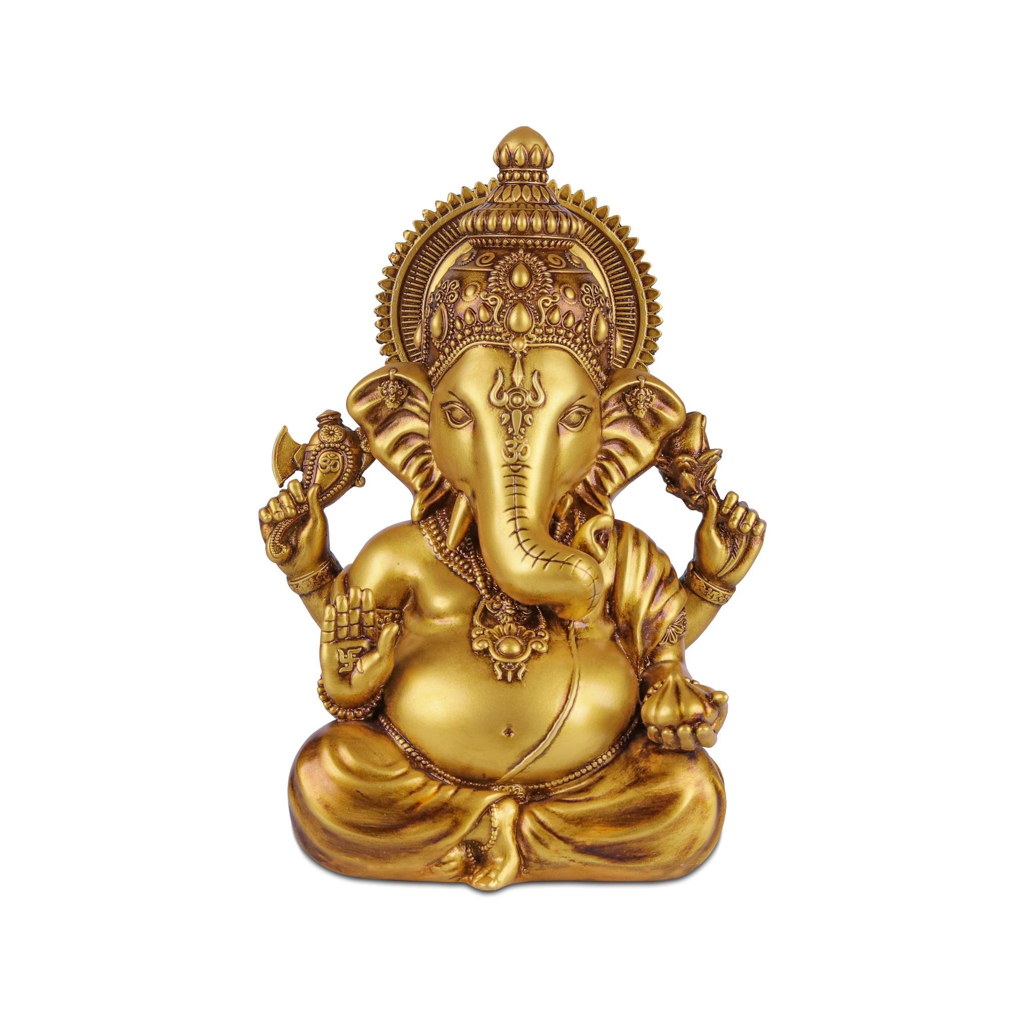 Artarium Car Dashboard Resin Vighnaharta Ganesha Idol Home Decor Item Ganesh Murti Statue for Gift Antique (Pack-1)