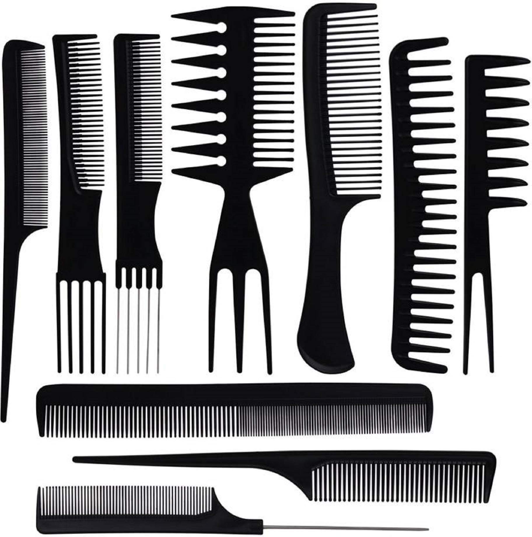 Elecsera Professional Hair Styling Comb Set - Pack of 10