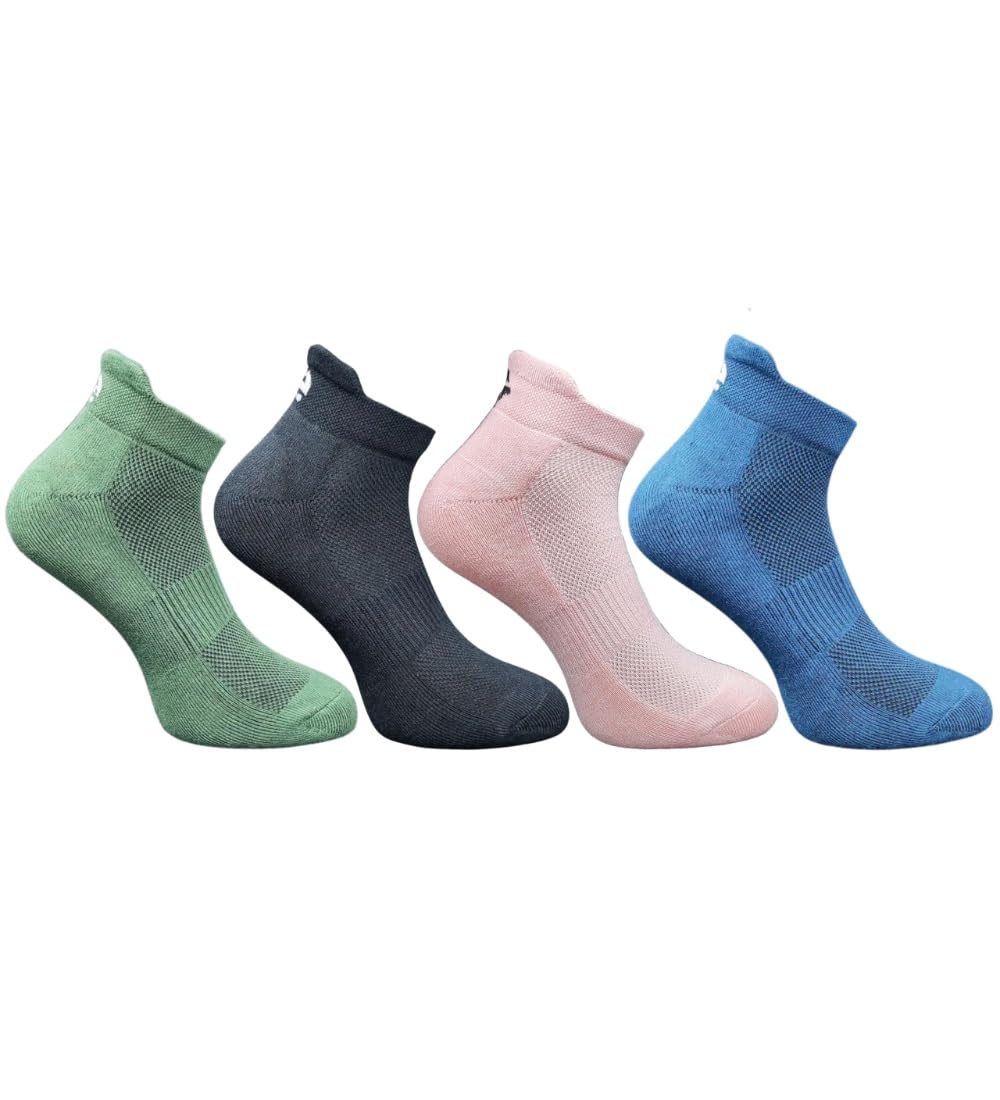 4_Pair Set Unisex Casual Cotton Printed Ankle Length Socks (Multicolor)-PID63442