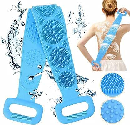 Elecsera Bathing Brush Exfoliating Back Scrubber for Shower Skin Deep Cleaning Massage Men & Women Double Sided Bath Body Scrubber Brush ()