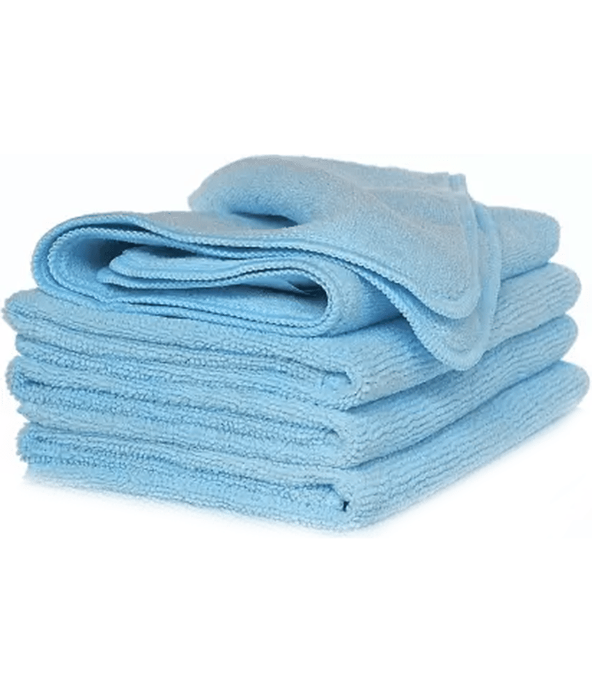 SIAGO - Blue 340 GSM Microfiber Cloth For Automobile ( Pack of 4 )
