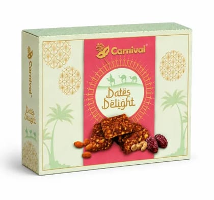 Carnival Date Delight | 210g | Date Barfi | Date Bites with Cashew , Almonds , Pista and Seeds with Richness Of Ghee | Tasty Indian Sweets