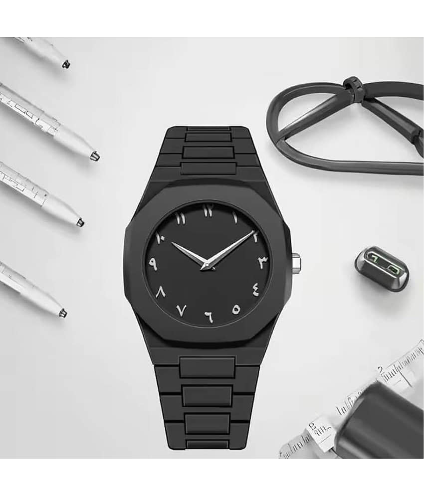 QitmirMKT Black Plastic Analog Men's Watch