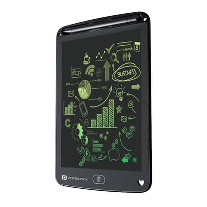 Portronics Ruffpad 12M, 12-Inch Re-Writable Multicolor LCD Writing Pad with One-Tap Erase, Smart Lock, Long Battery Life & Ruffpad App Support, Save & Share Your Child’s Creations