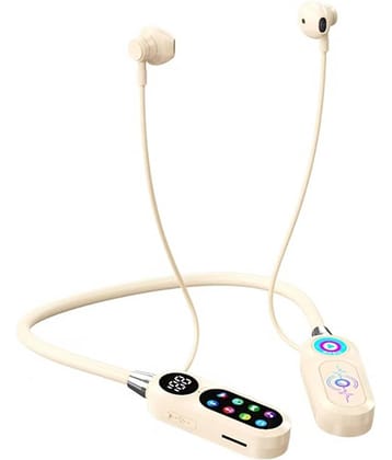 Life Like Bluetooth Neckband With 100 Hours Working Playtime - Beige