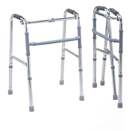 Tan45 lightweight folding Walker Ideal for seniors, Old people, adults, elderly, handicapped, medical| Walking stand Aluminium Weight Capacity 100+ Kgs| Adjustable Height Heavy Duty | Walking Aids