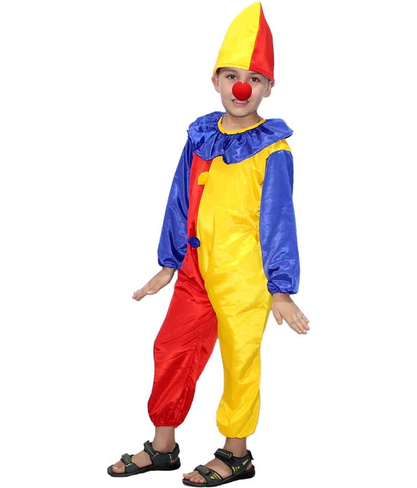 Kaku Fancy Dresses Comic Character Joker Costume -Multicolour, 7-8 Years, For Boys & Girls