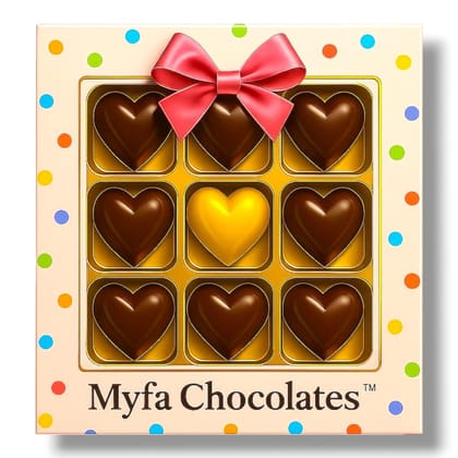 Myfa Chocolates Luxury Chocolate Gift Box, 9 Pieces Assorted Truffles with Birthday, Anniversary tags Myfa Chocolates Luxury Chocolate Gift Box, 9 Pieces Assorted Truffles with Birthday, Anniversary tags