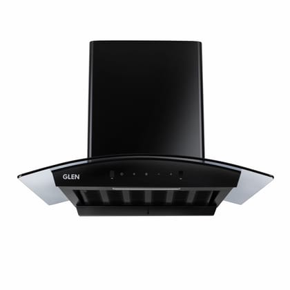 Auto Clean Curved Glass Filter less Kitchen Chimney with Motion Sensor 60/76/90cm, 1200 m3/h (6058 BL Auto Clean)