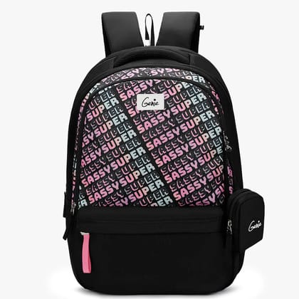 Genie Sass 36L Laptop Backpack with Raincover with Raincover Black