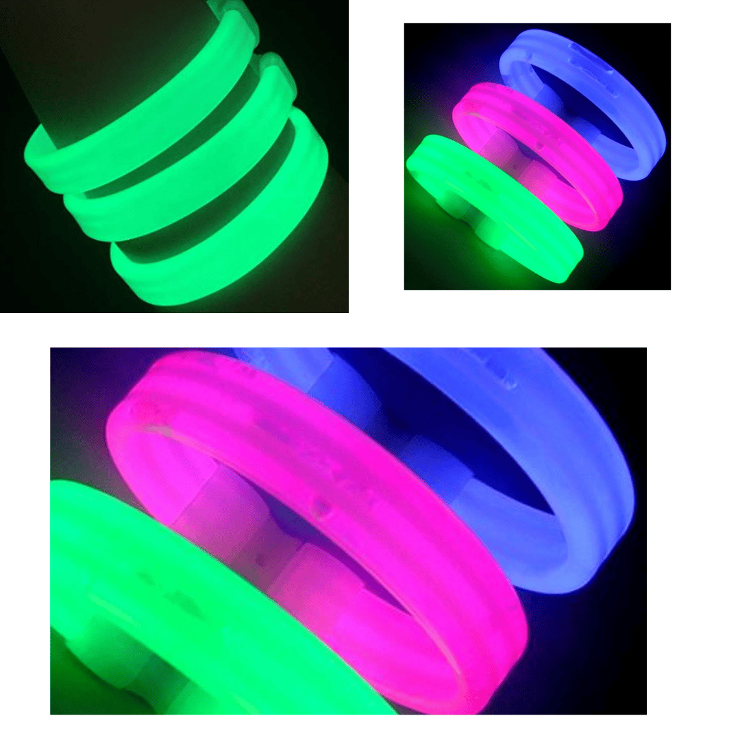 Glow In The Dark - Triple Wide Bracelet (Assorted Color)  - 1 PC
