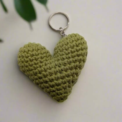 Avnyara By Arttales Handmade Crochet Heart Keychain, Sage Green, Decorative Key Ring/heart bag charm | Ideal gift for girlfriend,friends,kids Avnyara By Arttales Handmade Crochet Heart Keychain, Sage Green, Decorative Key Ring/heart bag charm | Ideal gift for girlfriend,friends,kids