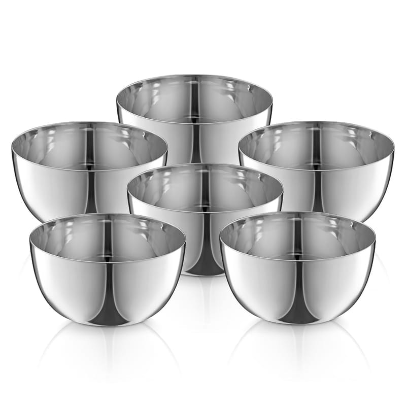 JENSONS Premium Stainless Steel 11cm Curry Bowl 400ml | Dal Bowl | Wati Set of 6