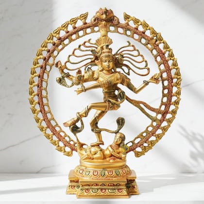 Brass Showpiece Nataraja, Natraja God Idol Statue, Height : 20 Inch (BSMAS496)