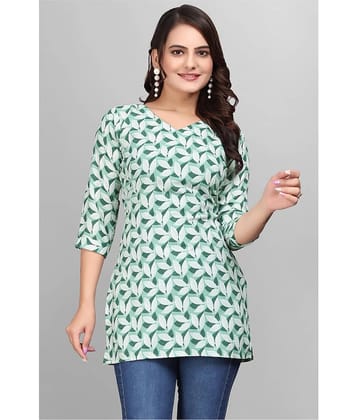 Devakii Women's Cotton Blend Regular Top ( Green )