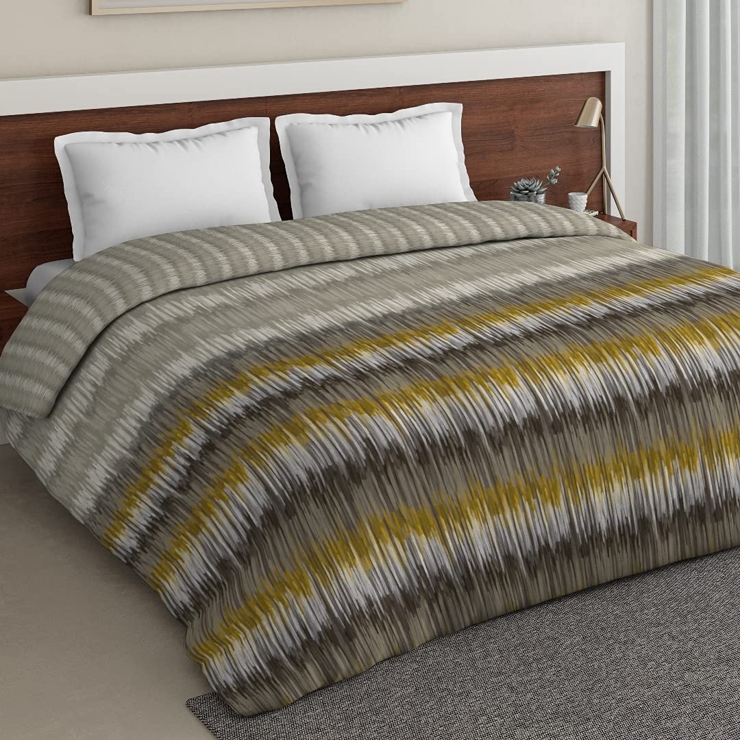 DDECOR - Zeta Collection 100% Cotton Abstract Pattern 136TC King Quilt |229 CM X 274 CM| - Grey